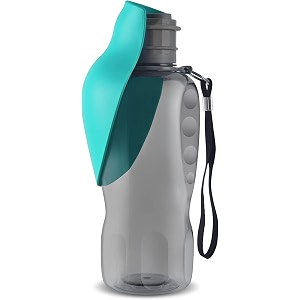 petangel portable dog water bottle leak-proof dog water dispenser for walking hiking traveling - bpa-free 800 ml green