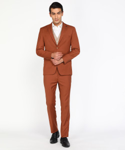 peter england 3 pc suit solid men suit