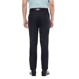 Peter England Men Navy Solid Regular Fit