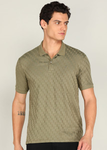 PETER ENGLAND Checkered Men Polo Neck Light