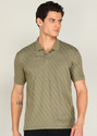 PETER ENGLAND Checkered Men Polo Neck Light