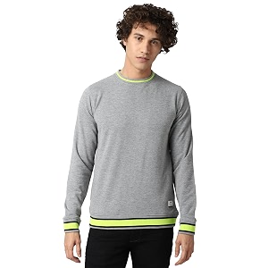 Peter England Cotton Blend Men Crew Neck
