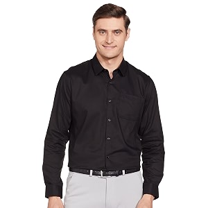 Peter England Mens Cotton Solid Slim Fit