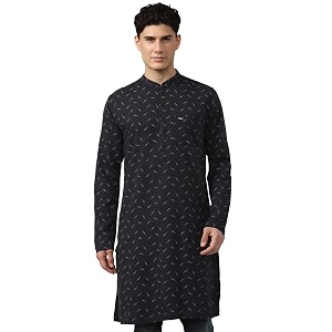 peter england men39s cotton blend slim tunic shirt