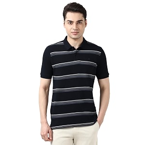 Peter England Mens Cotton Breton Stripe Polo