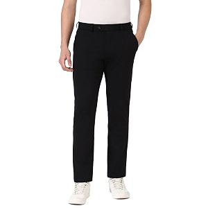 Peter England Mens Mid Rise Slim Work