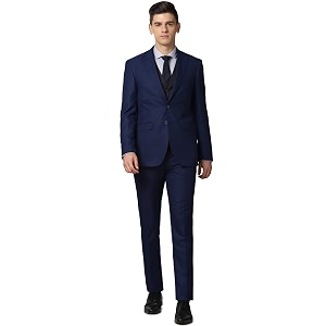 peter england men39s polyester blend three piece suit-dress set