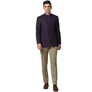 Peter England Mens Polyester Blend Navy Two
