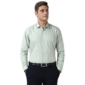 Peter England Mens Printed Formal Shirt with