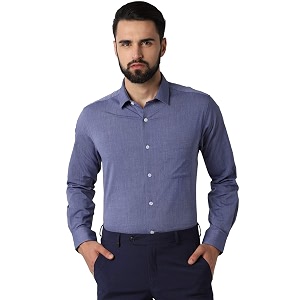 Peter England Mens Printed Slim Fit Formal