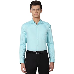 Peter England Mens Solid Regular Fit Shirt