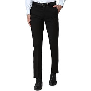 Peter England Mens Mid Rise Slim Fit