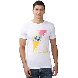 Peter England Mens Cotton Slim Fit T-Shirt