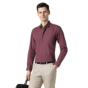 Peter England Mens Slim Fit Full Sleeve