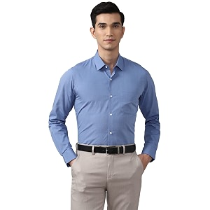 Peter England Mens Solid Slim Fit Shirt