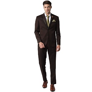 Peter England Mens Synthetic Notch Lapel Suit
