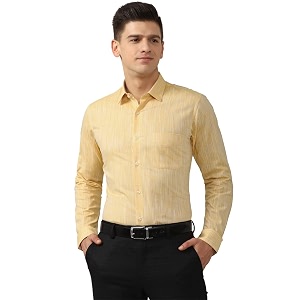 Peter England Mens Textured Slim Fit Shirt