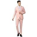 Peter England Polyester Blend Men Pink Three Piece Suit Business Pants Set