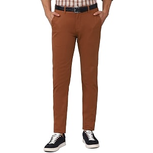 Peter England Men Slim Casual Pants