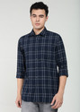 PETER ENGLAND Men Checkered Casual Blue Shirt