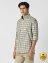 PETER ENGLAND Men Checkered Casual Green Shirt