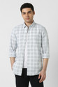 PETER ENGLAND Men Checkered Casual Grey Shirt
