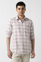 PETER ENGLAND Men Checkered Casual Pink Shirt