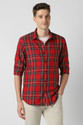 PETER ENGLAND Men Checkered Casual Red Shirt