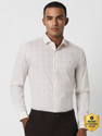 PETER ENGLAND Men Checkered Formal Beige Shirt