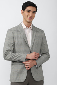 PETER ENGLAND Men Checkered Single Breasted Party