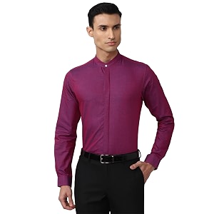 Peter England Men Cotton Blend Slim Fit