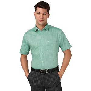 Peter England Men Cotton Regular Fit Formal