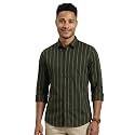 Peter England Men Cotton Striped Slim Fit