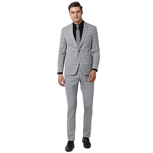 Peter England Men Grey Two Piece Suit