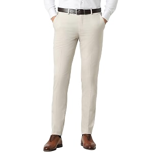 Peter England Men Mid Rise Work Slim