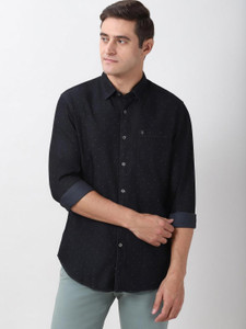 PETER ENGLAND Men Printed Casual Black Shirt