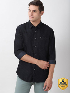 PETER ENGLAND Men Printed Casual Black Shirt