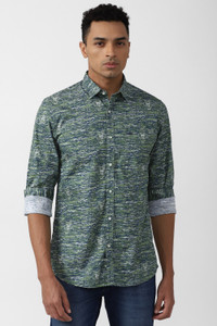 PETER ENGLAND Men Printed Casual Green Shirt