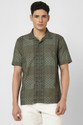 PETER ENGLAND Men Printed Casual Green Shirt