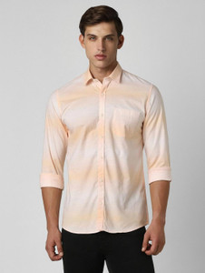PETER ENGLAND Men Printed Casual Orange Shirt