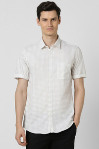 PETER ENGLAND Men Printed Casual White Shirt
