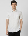 PETER ENGLAND Men Printed Casual White Shirt
