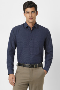 PETER ENGLAND Men Printed Formal Blue Shirt
