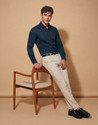 PETER ENGLAND Men Self Design Formal Dark