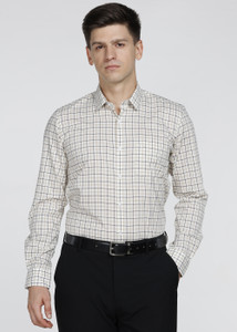 PETER ENGLAND Men Slim Fit Checkered Formal