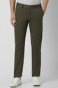 PETER ENGLAND Men Slim Fit Green Cotton
