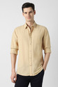 PETER ENGLAND Men Solid Casual Beige Shirt