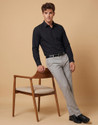 PETER ENGLAND Men Solid Casual Black Shirt