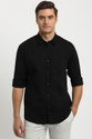 PETER ENGLAND Men Solid Casual Black Shirt