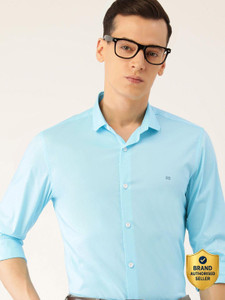 PETER ENGLAND Men Solid Casual Blue Shirt